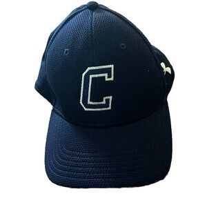 Under Armour Hat Baseball Cap Vented Textured Blue Letter C Medium Small Outdoor